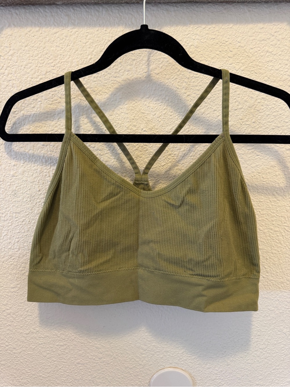 Maurices Olive Green Ribbed Strappy Bralette